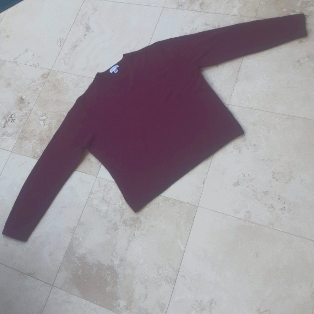 Calvin Klein 100% Cashmere V-Neck Sweater, 3-Ply, Dark Maroon, GENTLY Pre-Worn
